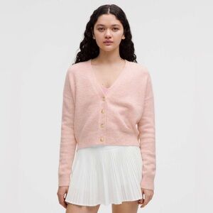 Lululemon Womens Alpaca Wool Blend Cardigan Sweater Pink Mist Size XS